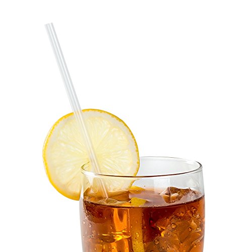 AmerCare 10.25 Inch Jumbo Clear Paper Wrapped Straws, Case of 2000