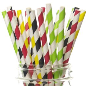 Race Car Straws, Racing Cars Party Supplies (25 Pack) - Indy 500 Race Car Party Decorations, Driving Stoplight Straws, Racecar Cars Birthday Party Straws