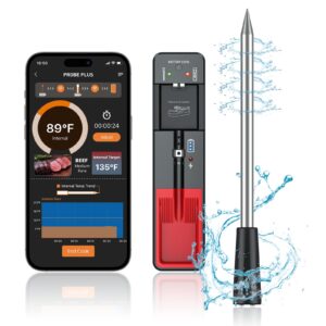 meat thermometer digital, wireless meat thermometer, with bluetooth 360 ft smart meat thermometer for oven safe,for bbq, grill, kitchen, smoker, sous vide, ios & android app compatible