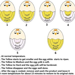 Egg Timer Sensitive Hard & Soft Boiled Color Changing Indicator Tells When Eggs are Ready (Yellow 2pcs)