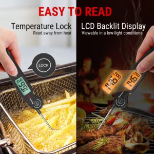 ThermoPro TP605 Instant Read Digital Meat Thermometer for Cooking, Waterproof Food with Backlight & Calibration, Probe Cooking Kitchen, Outdoor Grilling and BBQ