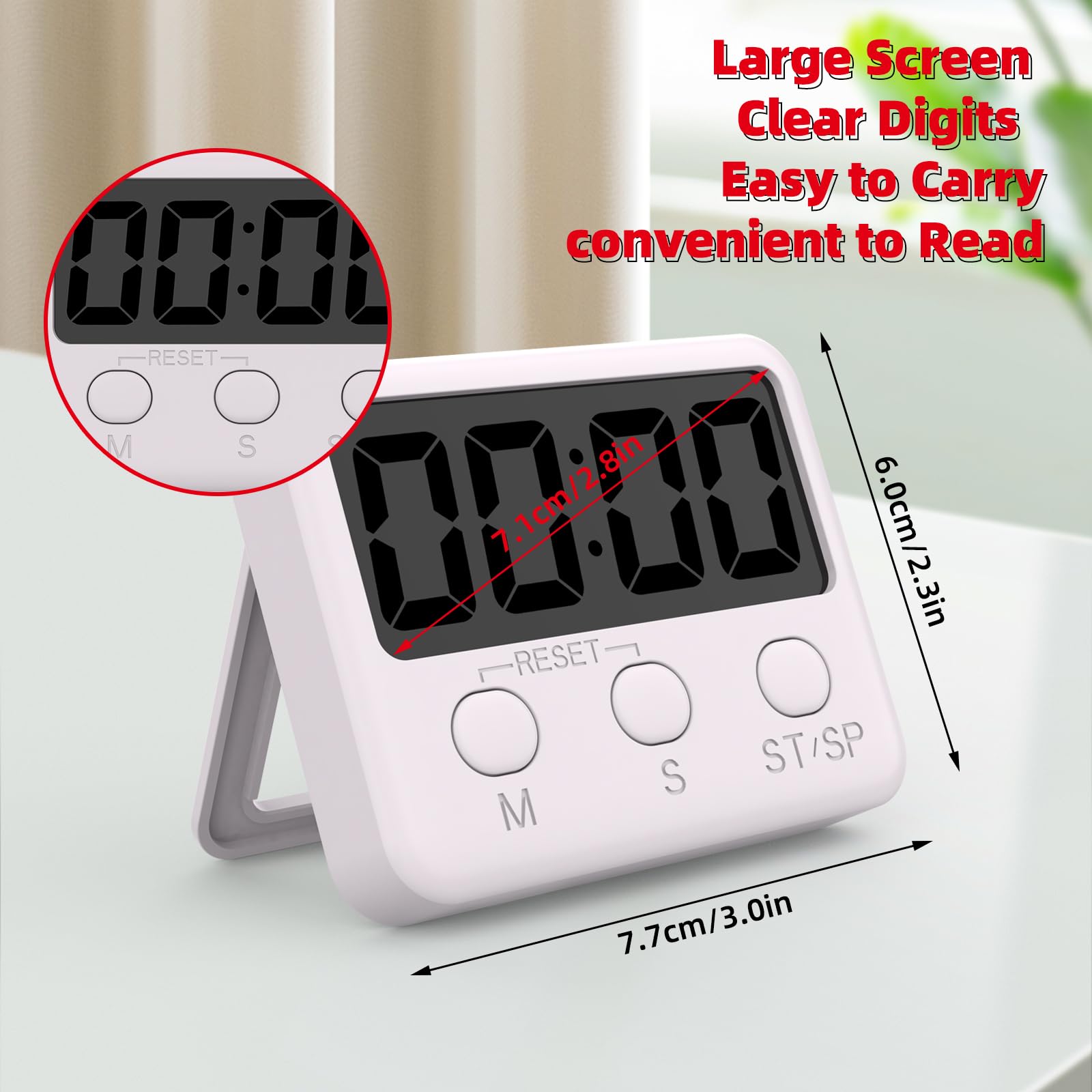 2 Pack Timer, Classroom Timer for Kids, Kitchen Timer Digital for Cooking, Egg, Study, Teacher, Exercise, Oven, Baking, Cook, Desk (AAA Battery Not Included