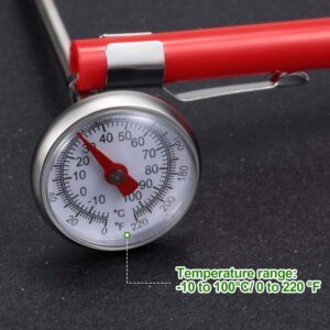 3 Pieces Immediate Read Pocket Thermometer Milk Frothing Thermometer 1 Inch Stainless Steel Dial Thermometer with 3 Pieces Calibration Sleeves for Coffee Drinks Chocolate Milk Foam