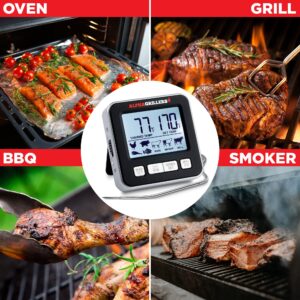 Alpha Grillers Food & Meat Thermometer for Oven w/Temperature Probe, Leave in Digital Oven Thermometer for Cooking in The Kitchen & Grilling with 7 Preset Temperatures & Timer