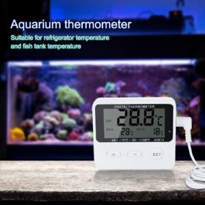 Refrigerator Thermometer,Freezer Thermometer,high and Low Temperature Alarm,Extra Sensor