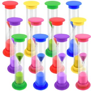 shindel 12pcs sand timers, 2 minutes sand clock timer plastic hourglass timer for classroom, brushing children's teeth