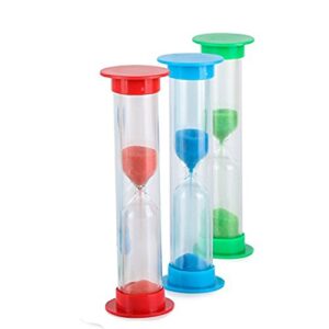 Shindel 12PCS Sand Timers, 2 Minutes Sand Clock Timer Plastic Hourglass Timer for Classroom, Brushing Children's Teeth