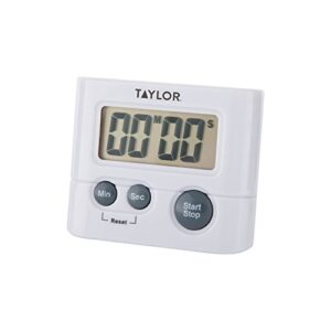 taylor digital timer, displays up to 99 minutes, 59 seconds, white