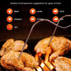 Govee Wireless Meat Thermometer, Bluetooth Meat Thermometer for Smoker Oven, Digital Grill Thermometer with 4 Probes, Remote App Timer Mode, Smart BBQ Thermometer for Cooking Turkey Fish Beef