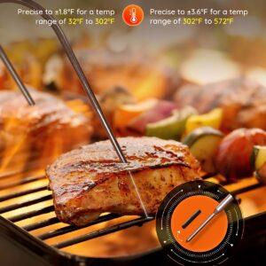 Govee Wireless Meat Thermometer, Bluetooth Meat Thermometer for Smoker Oven, Digital Grill Thermometer with 4 Probes, Remote App Timer Mode, Smart BBQ Thermometer for Cooking Turkey Fish Beef