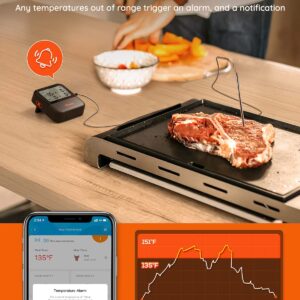 Govee Wireless Meat Thermometer, Bluetooth Meat Thermometer for Smoker Oven, Digital Grill Thermometer with 4 Probes, Remote App Timer Mode, Smart BBQ Thermometer for Cooking Turkey Fish Beef