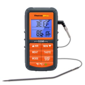 thermopro tp06s digital grill meat thermometer with probe for smoker grilling food bbq thermometer