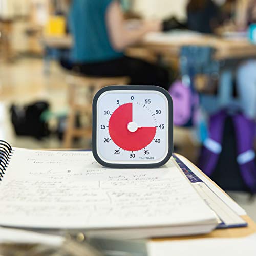 TIME TIMER MOD (Charcoal), A Visual Countdown 60 Minute Timer for Classrooms, Meetings, Kids and Adults Office and Homeschooling Tool with Silent Operation and Interchangeable Silicone Cover