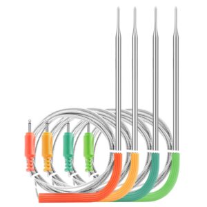 inkbird wifi meat thermometer ibbq-4t replacement colored probe 4-pack kit only compatible with meat thermometer ibbq-4t (only for ibbq-4t thermometers)