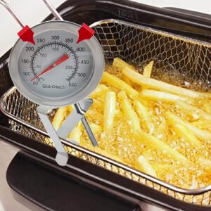 Meat Candy Deep Fry Thermometer - 2" Dial Thermometer 12" Long Stainless Steel Stem Cooking Thermometer for Grill, Turkey, BBQ