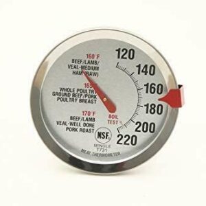 Mainstays NSF Certified Oven Safe Meat Thermometer, Extra Large Dial, Silver