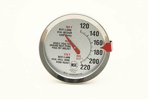 Mainstays NSF Certified Oven Safe Meat Thermometer, Extra Large Dial, Silver