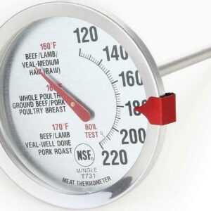 Mainstays NSF Certified Oven Safe Meat Thermometer, Extra Large Dial, Silver