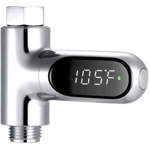 kameishi shower thermometer second generation led digital display baby bath water fahrenheit celsius thermometer 360°rotating screen for home bathroom kitchen k2