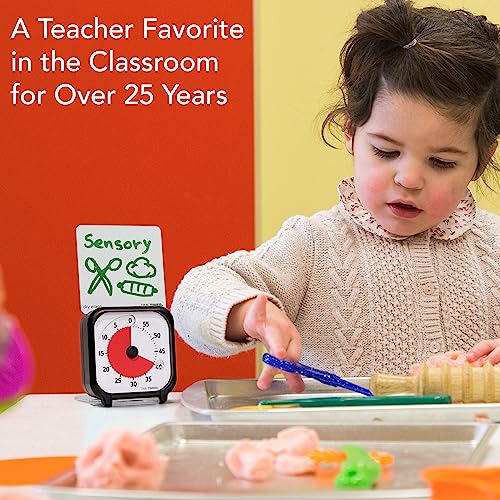 Time Timer 3 inch Visual Timer — 60 Minute Kids Desk Countdown Clock with Dry Erase Activity Card and Desktop App Access — for Kids Classroom, Homeschool Study Tool, Task Reminder, Home and Kitchen