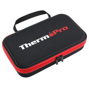 thermopro tp99 hard carrying case storage bag for tp-20, tp-08s, tp-07 wireless remote digital cooking food meat thermometer, shockproof waterproof black travel protective case/box/organizer