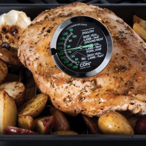 CDN ProAccurate® Glow-in-the-Dark Meat Thermometer for Precise Ovenproof Poultry Cooking - 2" Dial (IRM200-Glow)