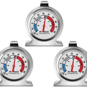 3-Pack Refrigerator Thermometer, Large Dial Freezer Thermometer,Classic Series Temperature Thermometer for Refrigerator Freezer Fridge Cooler