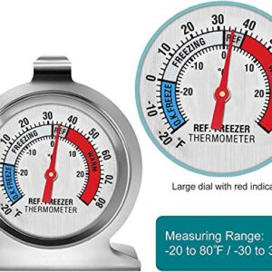 3-Pack Refrigerator Thermometer, Large Dial Freezer Thermometer,Classic Series Temperature Thermometer for Refrigerator Freezer Fridge Cooler