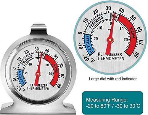 3-Pack Refrigerator Thermometer, Large Dial Freezer Thermometer,Classic Series Temperature Thermometer for Refrigerator Freezer Fridge Cooler