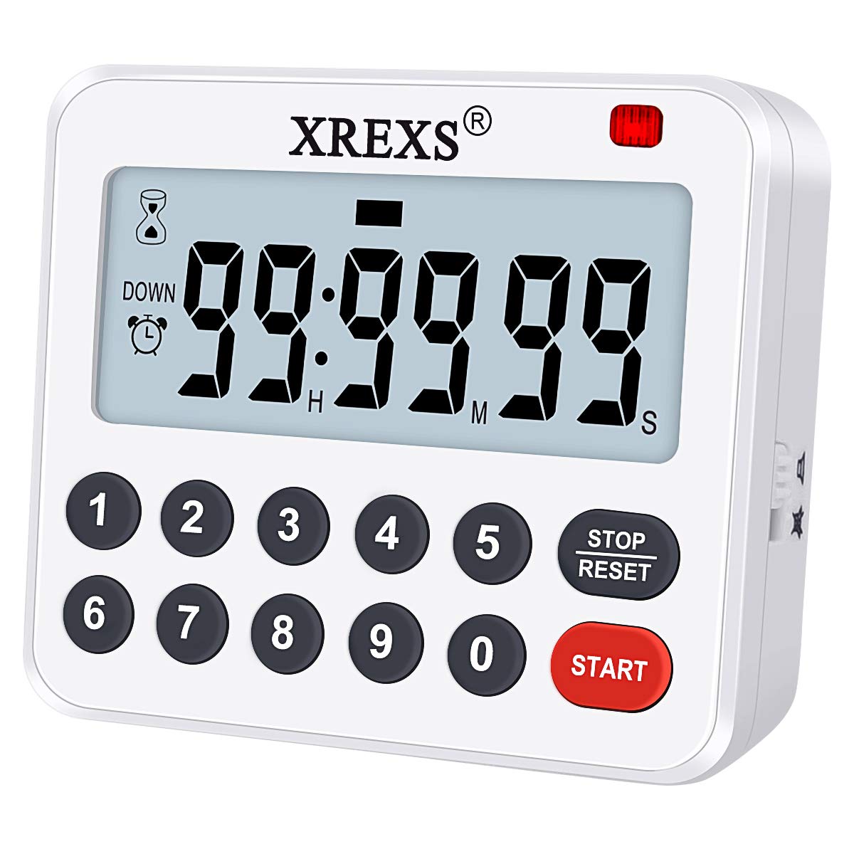 XREXS Digital Kitchen Timer Magnetic Countdown Up Cooking Timer Loud Alarm and Mute Optional, Magnet and Stand, Large Display Classroom Timer for Teachers (2 Batteries Included) Upgraded Version