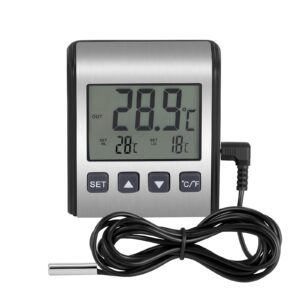 refrigerator thermometer,frdge thermometer,freezer thermometer, extra sensor,big lcd,stainless panel