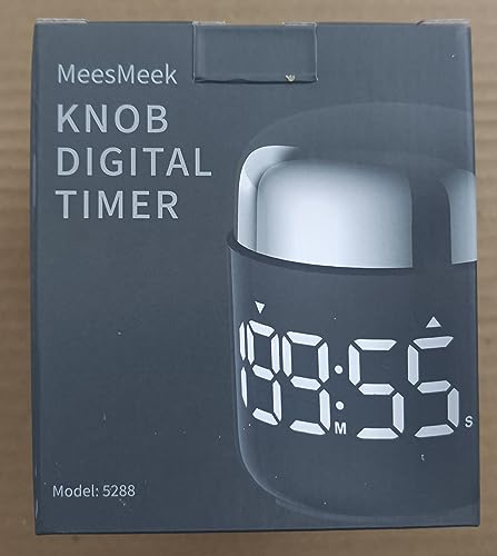 MeesMeek Digital Kitchen Timer,Countdown Countup Timer with Large LED Display Volume Adjustment,Timer for Cooking, Classroom Time for Kids and Teachers. (Black)