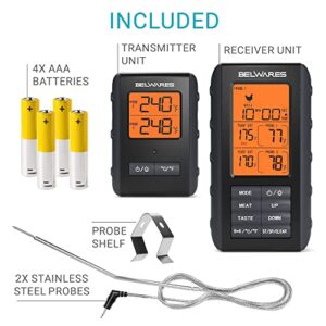 Wireless Meat Thermometer for Grilling & Smoking - Digital BBQ Thermometer with 490ft Remote Range