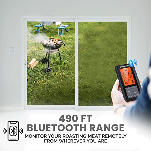 Wireless Meat Thermometer for Grilling & Smoking - Digital BBQ Thermometer with 490ft Remote Range