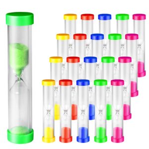 proloso 1 minute sand timer hourglass sandglass clock countdown bulk toy set timers for kids games classroom school prize party favors pack of 20