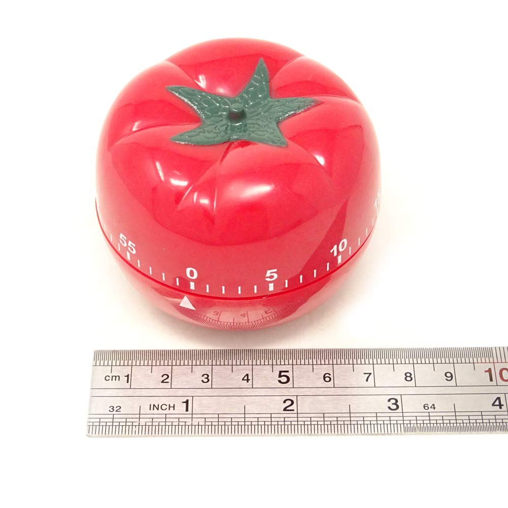 yueton Kitchen Craft Mechanical Wind Up 60 Minutes Timer 360 Degree Rotating Tomato Shape Kitchen Cooking Timer Red