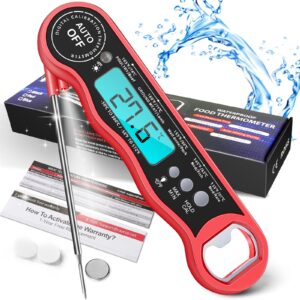 meat thermometer instant read digital kitchen thermometer bbq thermometer with 3s instant reading, ipx7 waterproof and lcd display