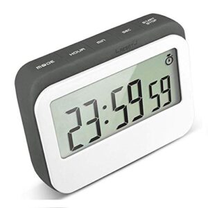 vpal digital kitchen timer 12/24 hours alarm clock with magnetic back and retractable stand, large lcd display