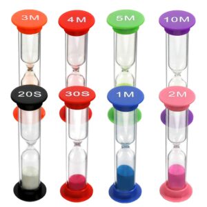 3 otters sand timers set, 8pcs sand timers colorful hourslasses sandglass timer for kids, game, sand timers for classroom, cooking, office