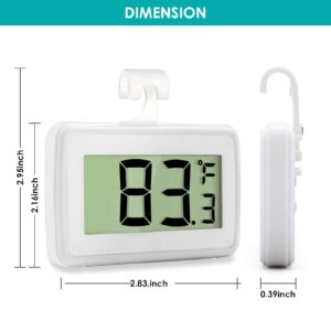 6 Pack Digital Refrigerator Thermometer, Waterproof Freezer Room Thermometer,High Precision Fridge Alarm Thermometer with Hook for Kitchen Home,°C/°F Convertible