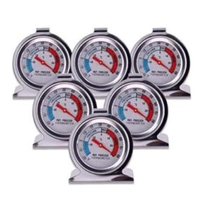 Refrigerator Freezer Large Dial Thermometer Aulufft 6 Pack Classic Series Fridge Freezer Alarm Thermometer Internal Temperature Gauge for Kitchen Refrigerator
