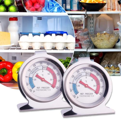 Refrigerator Freezer Large Dial Thermometer Aulufft 6 Pack Classic Series Fridge Freezer Alarm Thermometer Internal Temperature Gauge for Kitchen Refrigerator