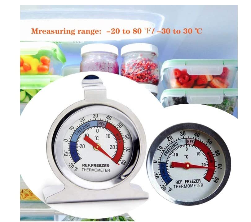 Refrigerator Freezer Large Dial Thermometer Aulufft 6 Pack Classic Series Fridge Freezer Alarm Thermometer Internal Temperature Gauge for Kitchen Refrigerator