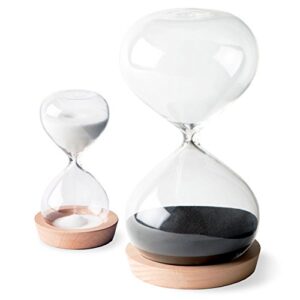 organice hourglass sand timer - 30 minute & 5 minute timer set - improve productivity & achieve goals - stay focused & be more efficient - time management tool - [gift-ready packaging]