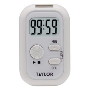 Taylor Multi-Alert (Sound, Light, Vibration) Digital Timer, Standard, White