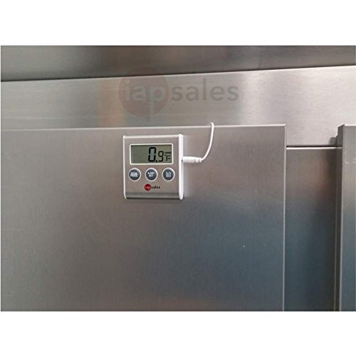 iapsales Easy to Read: Refrigerator Freezer Thermometer Alarm, High & Low Temperature Alarms Settings, Stainless Steel & White