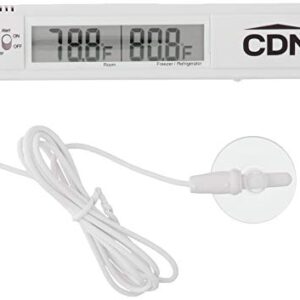 CDN TA20 Audio Visual Refrigerator Freezer Alarm White, 8"