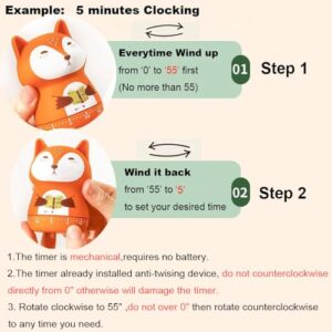 Red Dollar Mechanical Kitchen Timer, 60-Minute Wind Up Dial Rotating Countdown Egg Reminder No Batteries Loud Ring Cute Time Management for Cooking Valentine's Day Spring Gift (Light Orange)