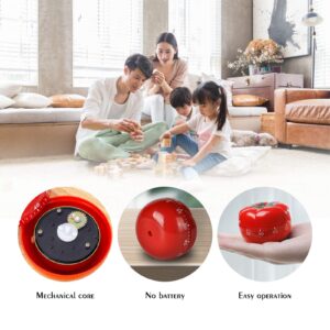 Jayron JR-WG017 Kitchen Cooking Timer Tomato Cartoon Mechanical Countdown Hour Meter for Cooking Homework Baking Learning Body-Building