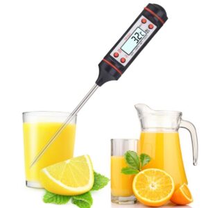 tbbsc meat thermometer,instant read digital cooking thermometer,electronic food thermometer with super long probe for kitchen,milk,candy,bbq and grill